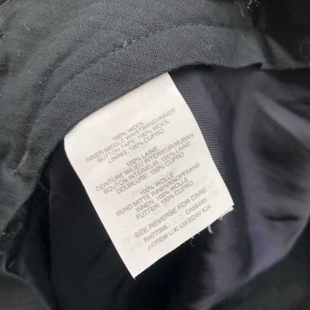 J.Crew Slim Ludlow Wool Dress Pants Mens 31x32 Charcoal Gray Flat Front - Picture 9 of 9